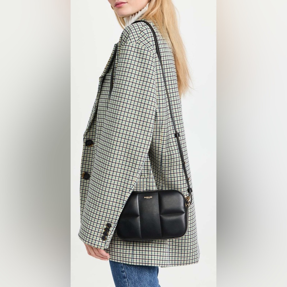 NWT DEMELLIER Marrakesh Brown Leather Padded Quilted Boxy Camera Crossbody Bag